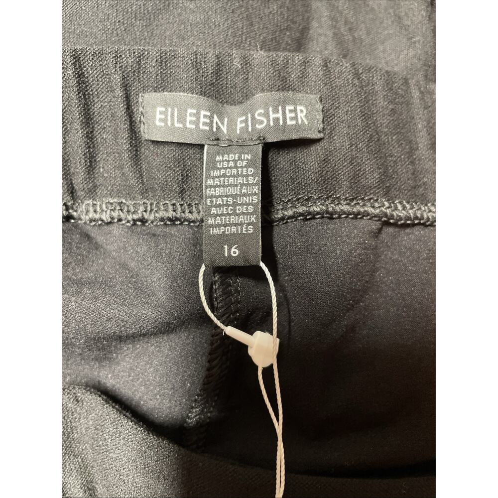 Eileen Fisher NWT Lightweight Washable Stretch Crepe Ankle Pant Black - Size 16 - Picture 3 of 6